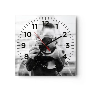 Wanduhr - Glasuhr - Schöpfer und Material - 30x30 cm