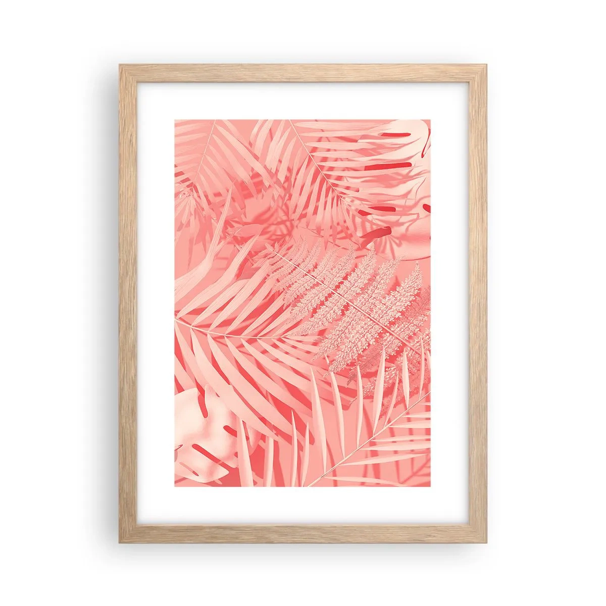 Poster in einem Rahmen aus heller Eiche - Rosa Konzept - 30x40 cm