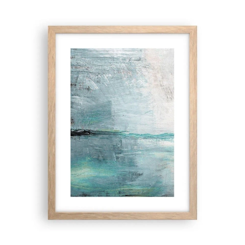 Poster in einem Rahmen aus heller Eiche - Horizontal in Blau - 30x40 cm