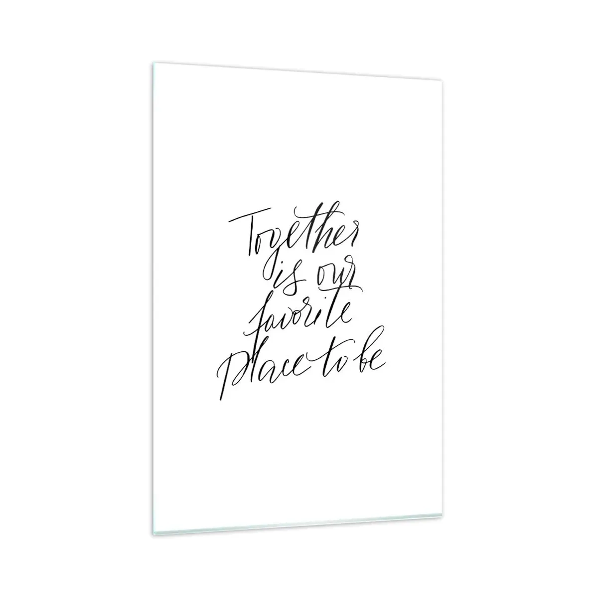 Glasbild - Bild auf glas - Typografische Inschrift im eleganten Stil auf weißem Hintergrund - 80x120cm - Fühlst du das auch? - Moderne Wanddekoration für Wohnzimmer und Schlafzimmer ARTTOR