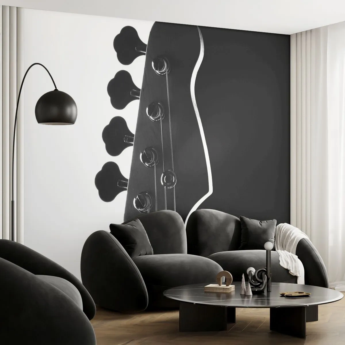 Fototapete Premium Canvas - Rockige Stille - Gitarre, Musik, Modern - 200x140 cm