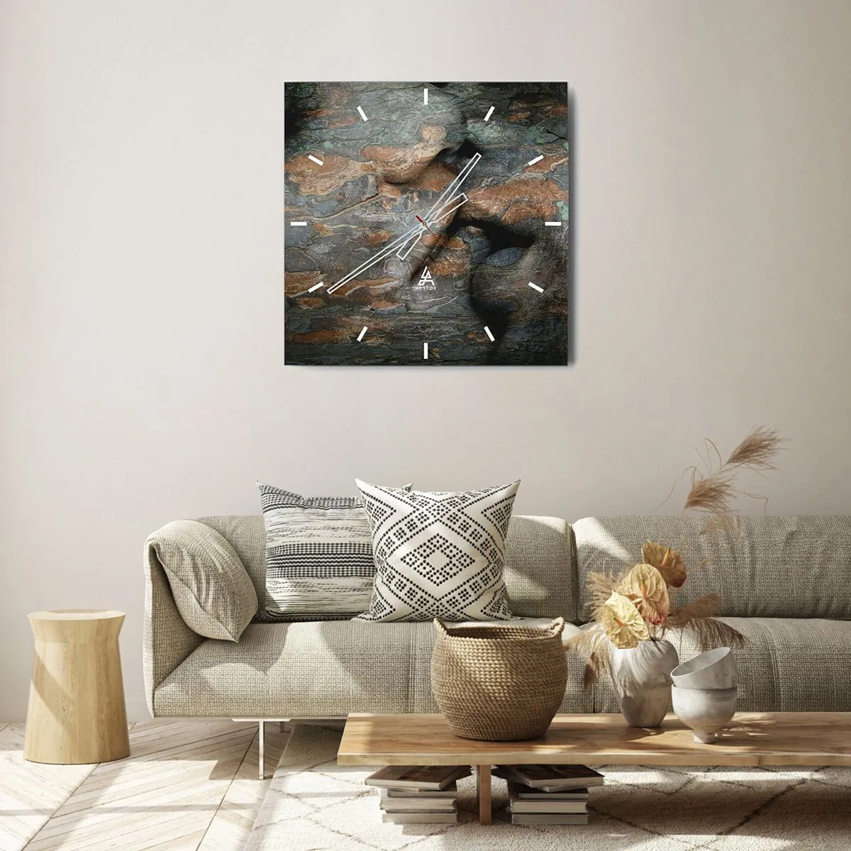 Wanduhr - Glasuhr - Für immer zusammen - 40x40 cm