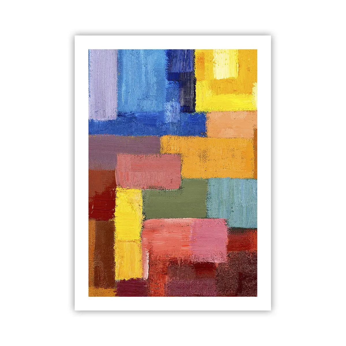 Poster - Abstrakte bunte Rechtecke in harmonischer Komposition - 50x70cm - Jeder ist anders, alle bunt - Moderne Wanddekoration für Wohnzimmer und Schlafzimmer ARTTOR