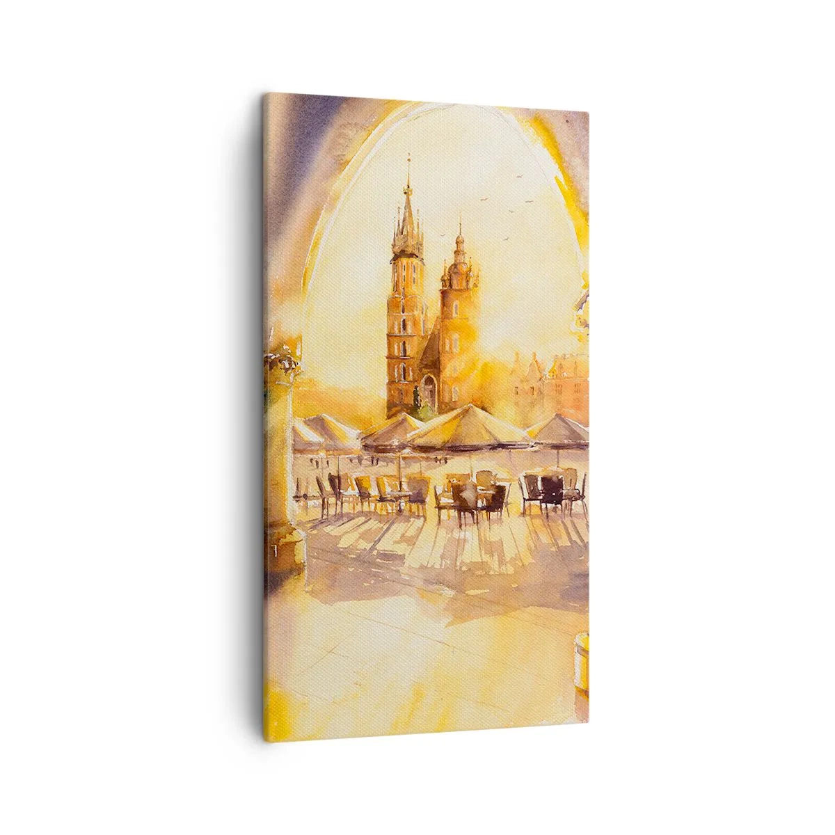 Bild auf Leinwand - Leinwandbild - Östlich über dem Krakauer Marktplatz - 45x80 cm