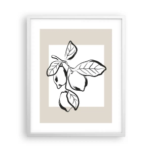 Poster in einem weißen Rahmen - Dort, wo Zitronen reifen… - 40x50 cm