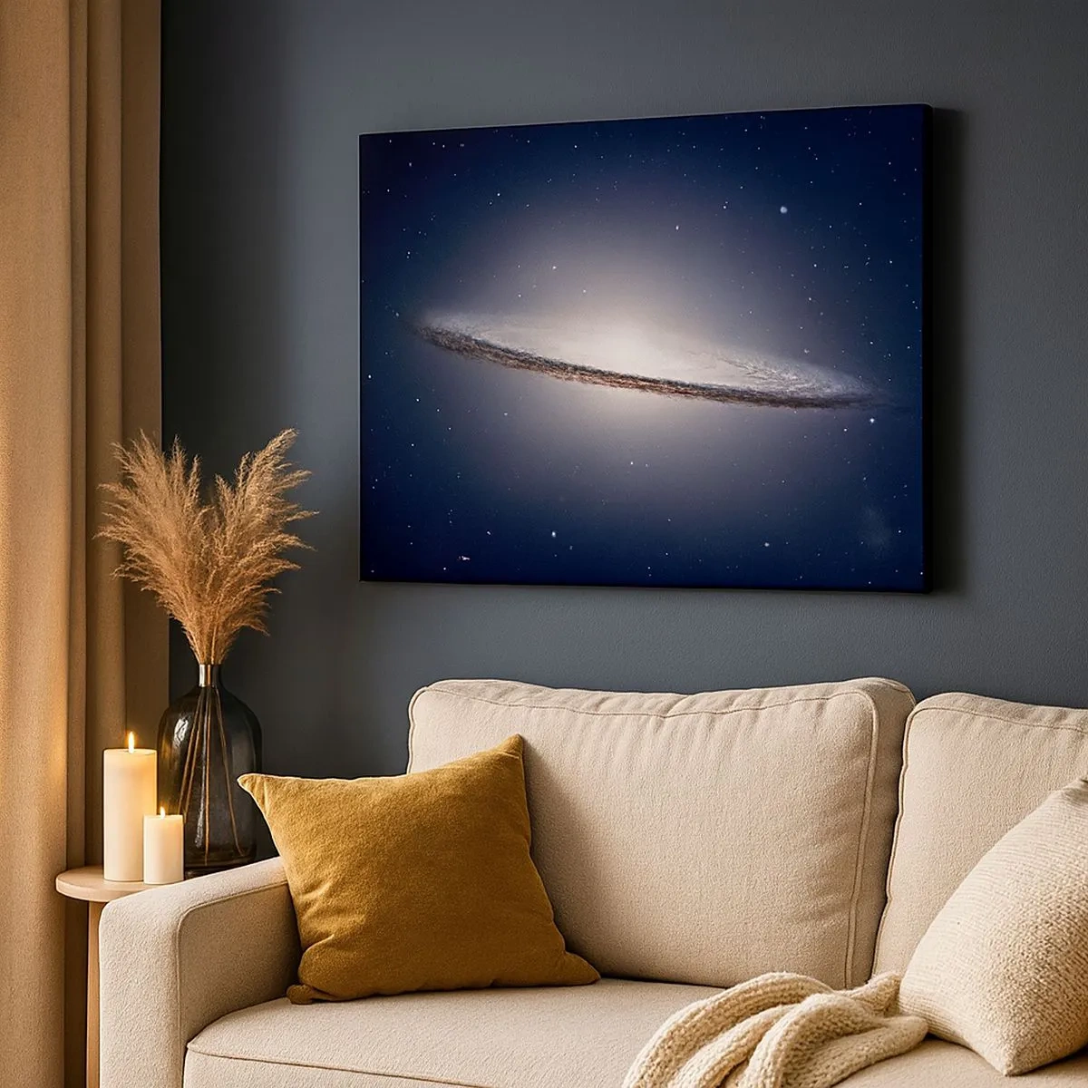 Bild auf Leinwand - Leinwandbild - Eine Spiralgalaxie vor dem Hintergrund des Sternenraums - 70x50cm - Vor langer Zeit in einer weit entfernten Galaxie ... - Moderne Wanddekoration für Wohnzimmer und Schlafzimmer ARTTOR