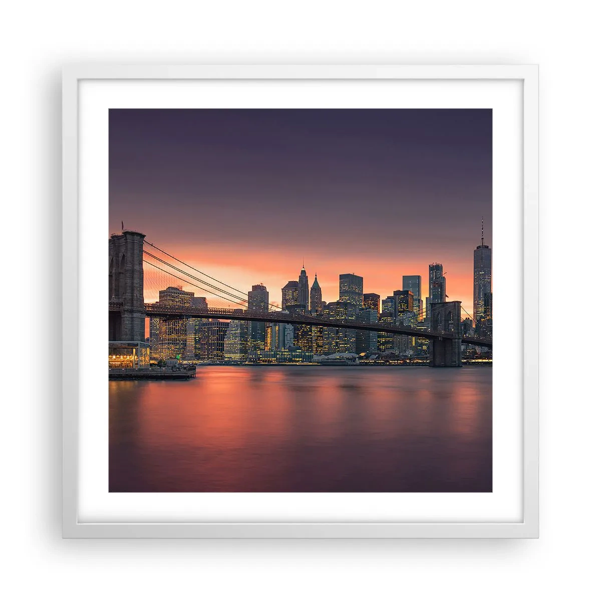 Poster in einem weißen Rahmen - Eingetaucht in lila Stille - 50x50 cm