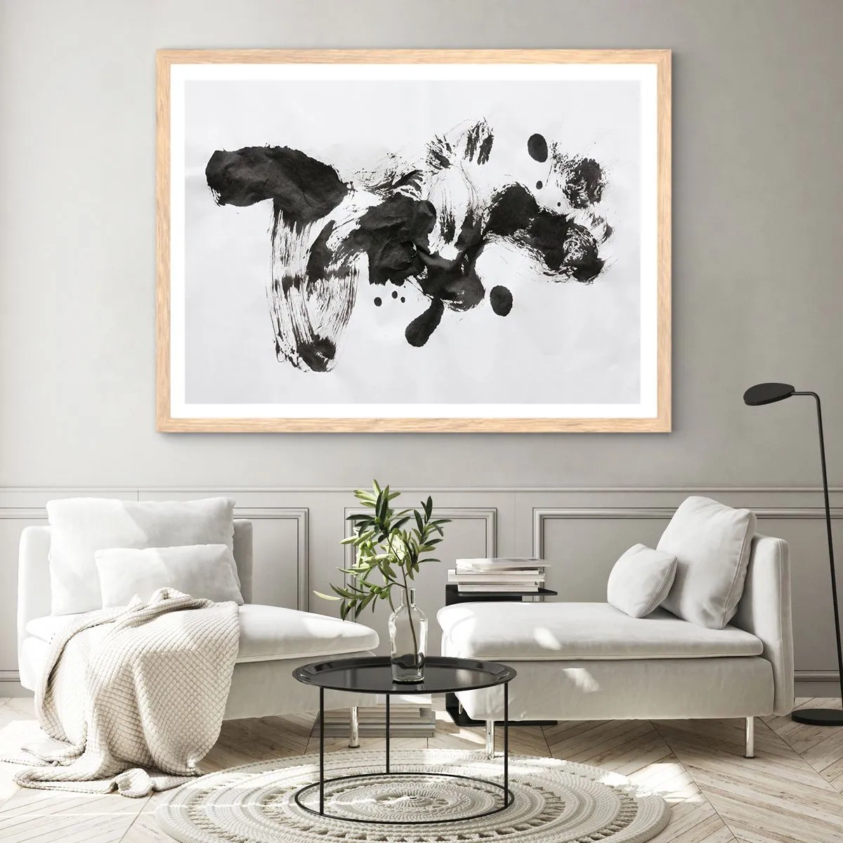 Poster in einem Rahmen aus heller Eiche - Obwohl das Wahnsinn ist, steckt darin eine Methode? - 100x70 cm