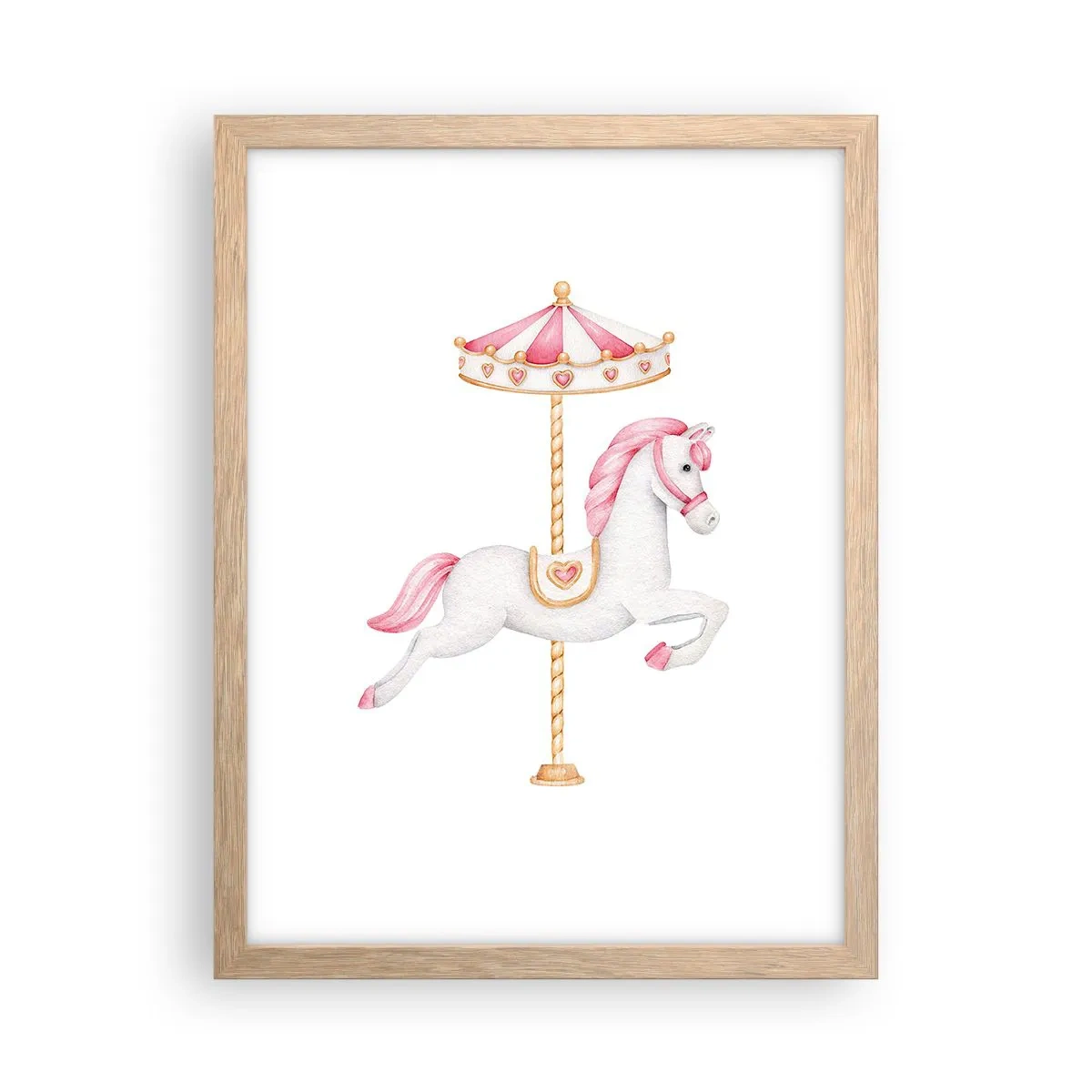 Poster in einem Rahmen aus heller Eiche - Er legte los - 30x40 cm