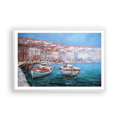 Poster in einem weißen Rahmen - Italienische Bucht - 91x61 cm