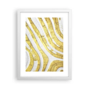 Poster in einem weißen Rahmen - Komposition in Weiß und Gold - 30x40 cm