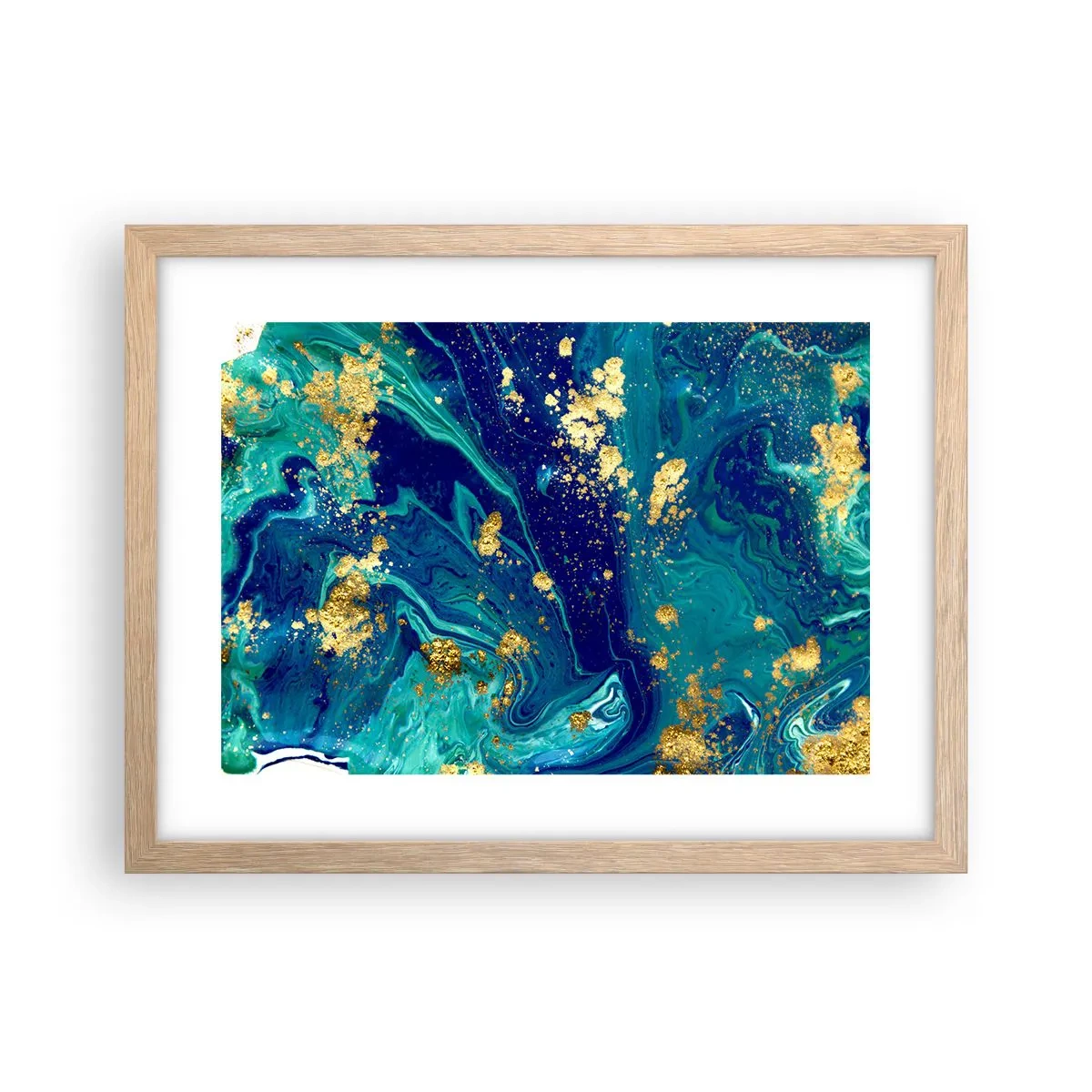 Poster in einem Rahmen aus heller Eiche - Die Blütenblätter der Sonne - 40x30 cm