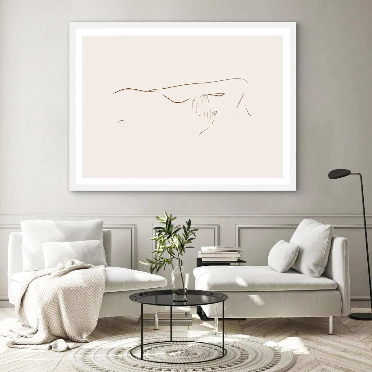 Poster in einem weißen Rahmen - Die Form des Verlangens - 70x50 cm