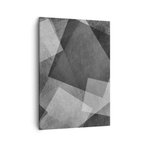 Bild auf Leinwand - Leinwandbild - Schwarz-Weiß-Abstraktion mit geometrischen Formen - 50x70cm - Das ewige Symbol für Beständigkeit und Ordnung - Moderne Wanddekoration für Wohnzimmer und Schlafzimmer ARTTOR