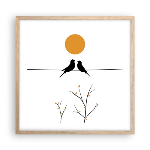 Poster in einem Rahmen aus heller Eiche - Abend der Nachtigallen - 50x50 cm