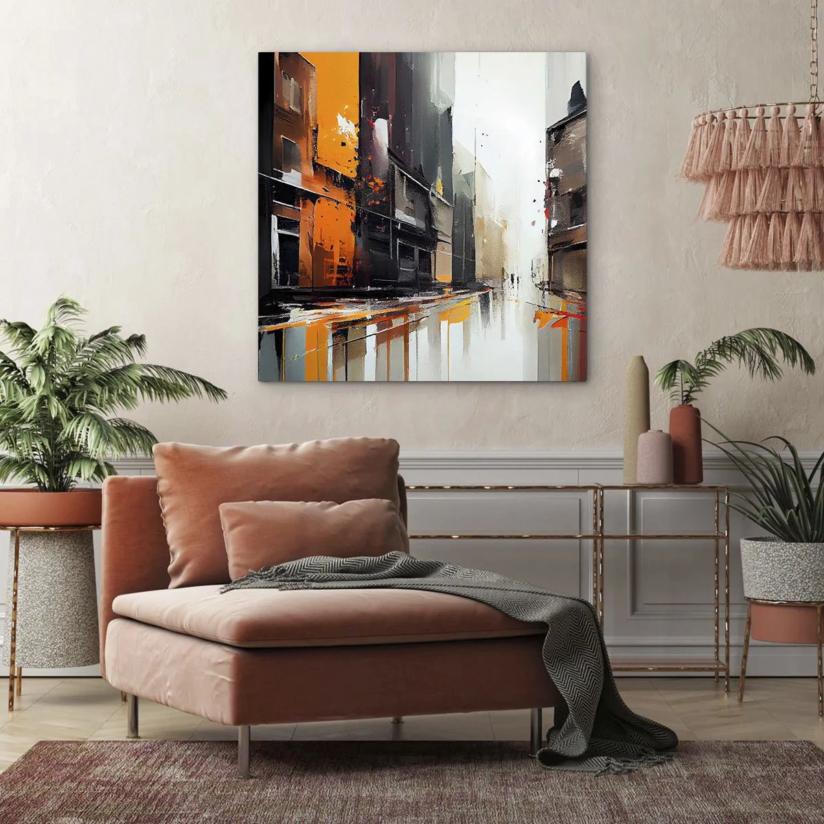 Bild auf Leinwand - Leinwandbild - Regnerischer Tag - 40x40 cm