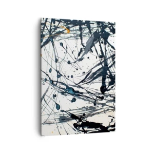 Bild auf Leinwand - Leinwandbild - Abstraktes Malmuster mit dynamischen Linien und Punkten - 50x70cm - Sinn machen oder keinen Sinn machen? - Moderne Wanddekoration für Wohnzimmer und Schlafzimmer ARTTOR