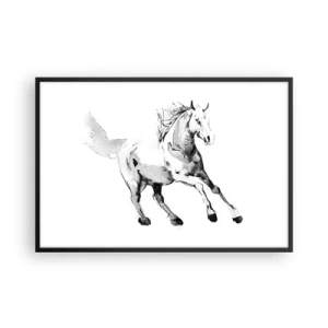 Poster in einem schwarzem Rahmen - Ungezähmte Seele - 91x61 cm