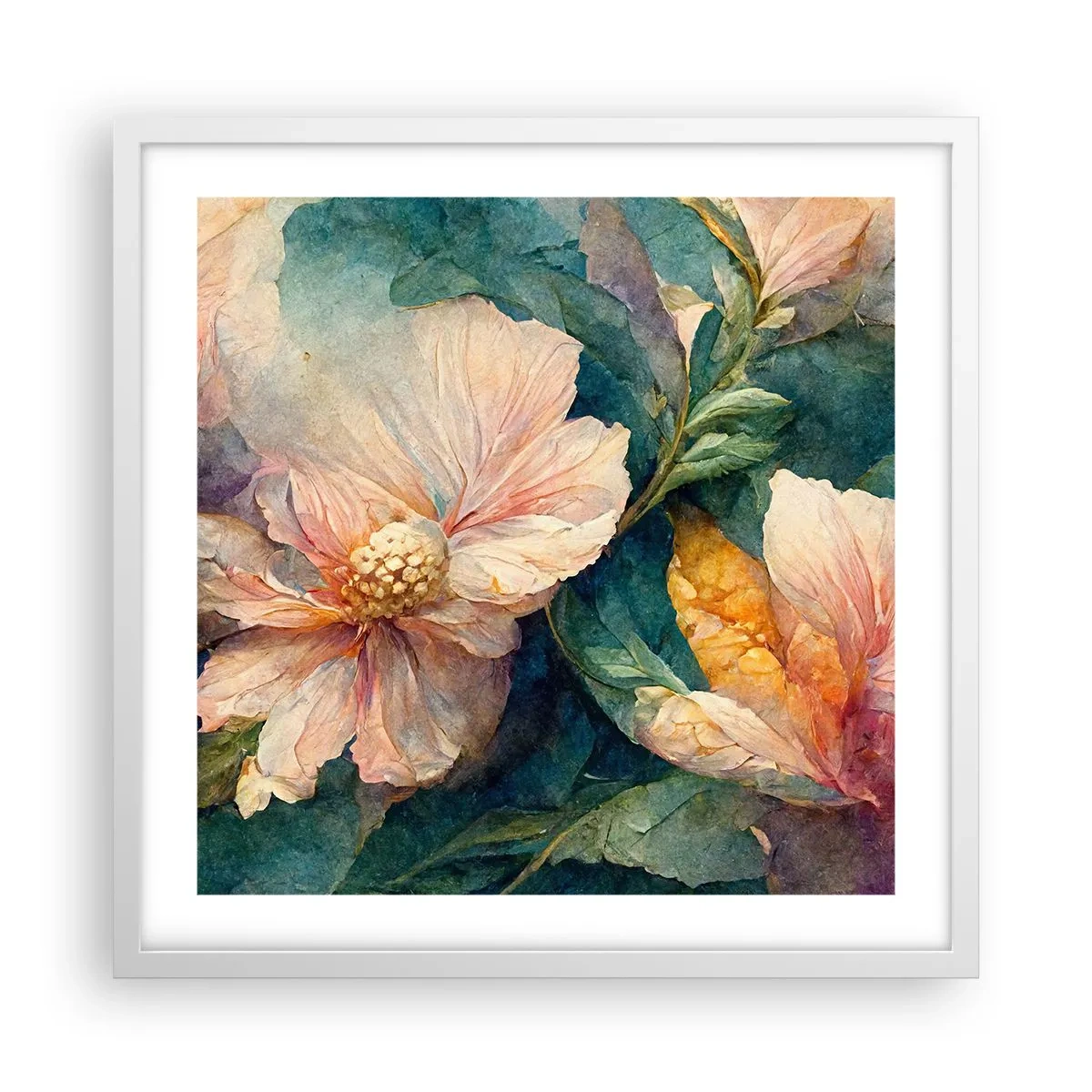 Poster in einem weißen Rahmen - Pure Subtilität - 50x50 cm