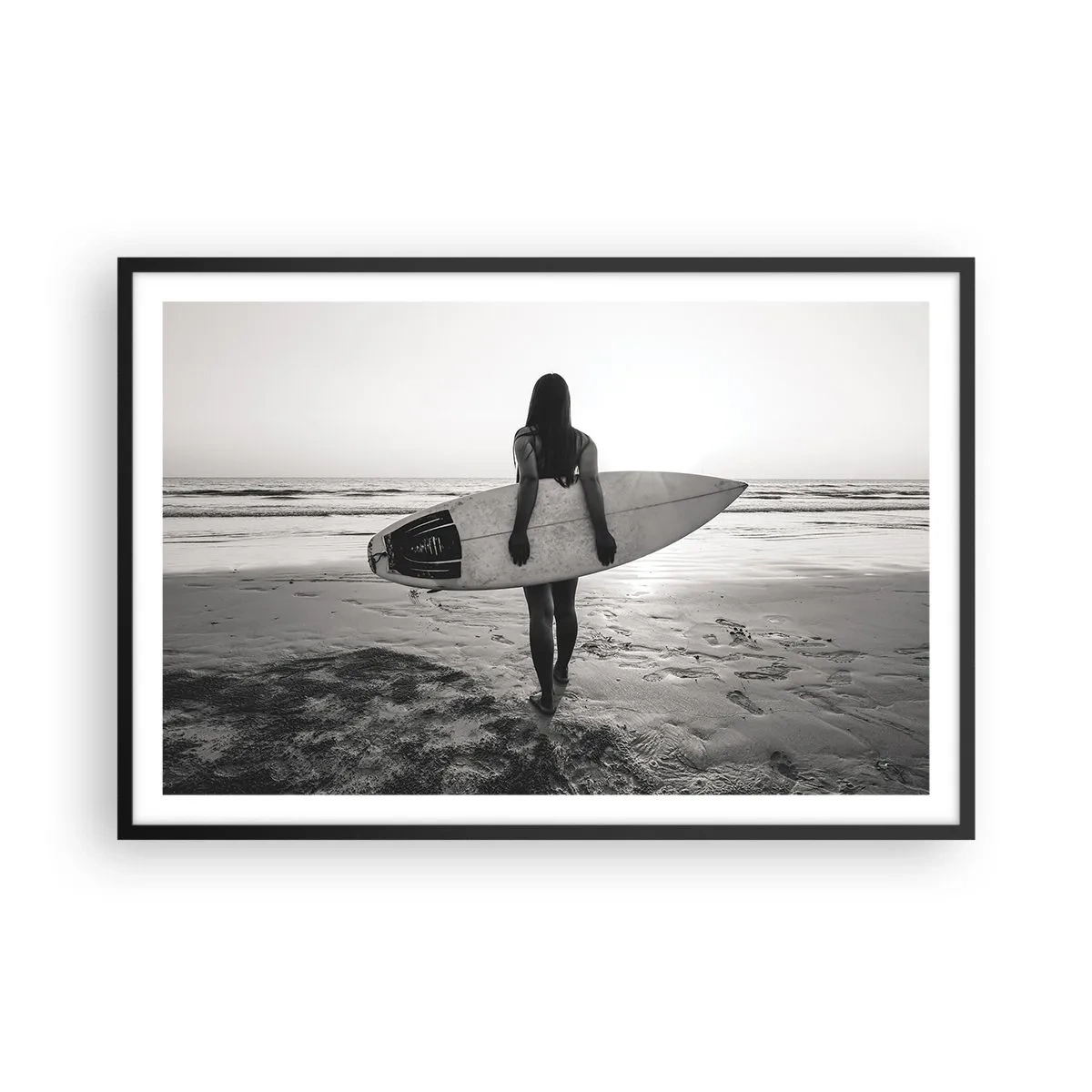 Poster in einem schwarzem Rahmen - Die Tochter der Meereswelle - 91x61 cm