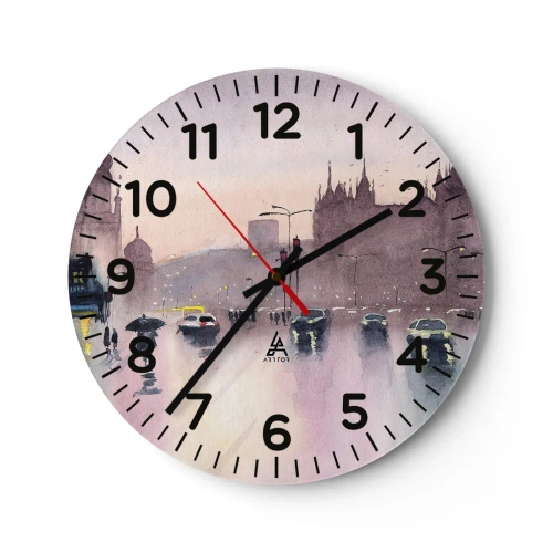 Wanduhr - Glasuhr - Im regnerischen Dunst - 30x30 cm