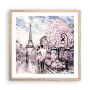 Poster in einem Rahmen aus heller Eiche - Wie man sich verlieben kann, ist nur in ... - 50x50 cm