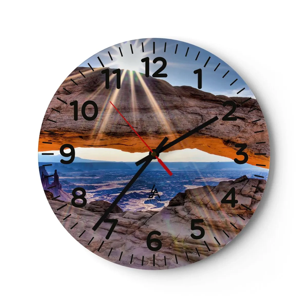 Wanduhr - Glasuhr - Durch das Felsentor - 40x40 cm