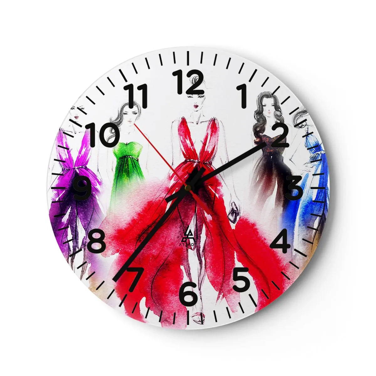 Wanduhr - Glasuhr - Stimmungen für Kostüme - 40x40 cm