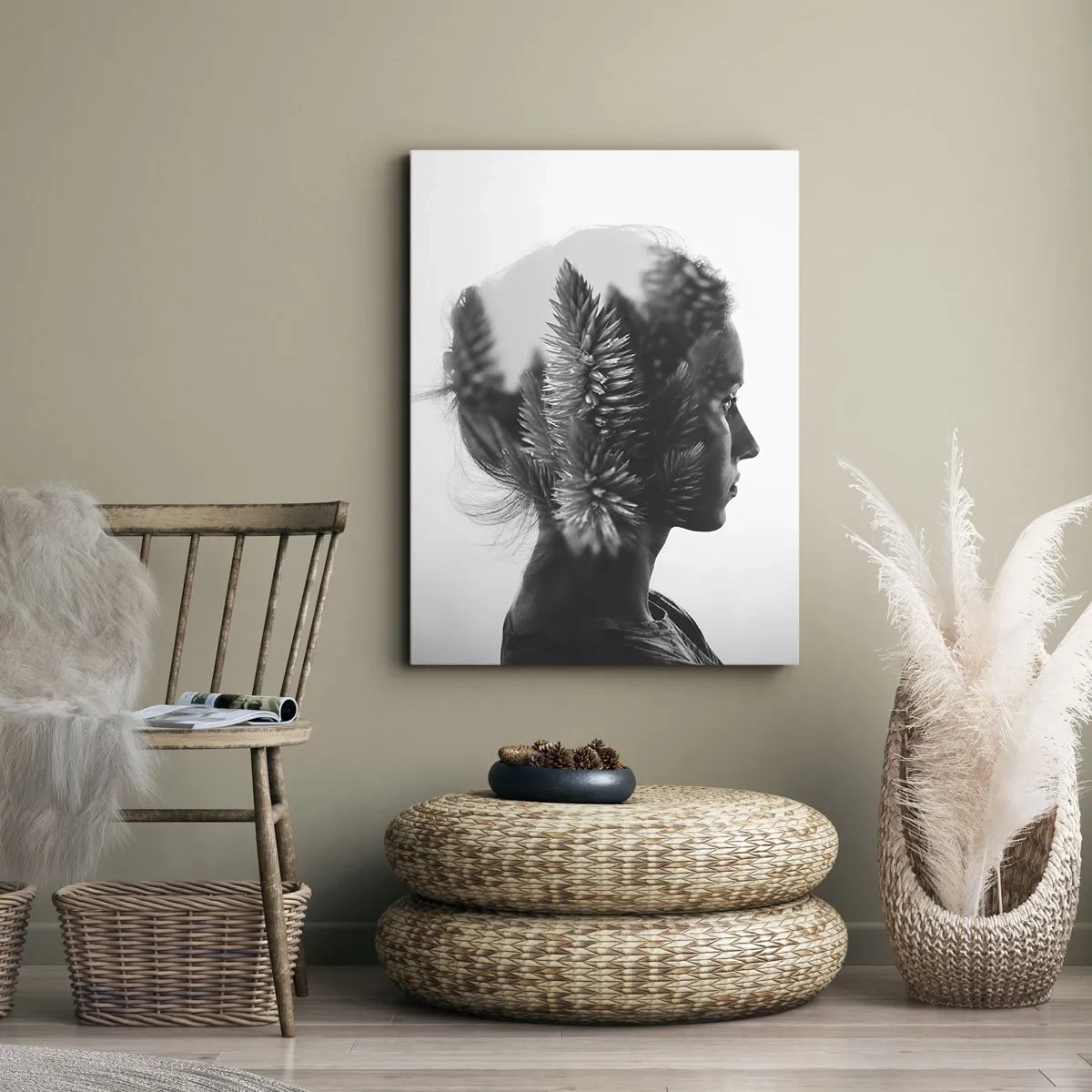 Bild auf Leinwand - Leinwandbild - Dame des Kiefernwaldes - 55x100 cm