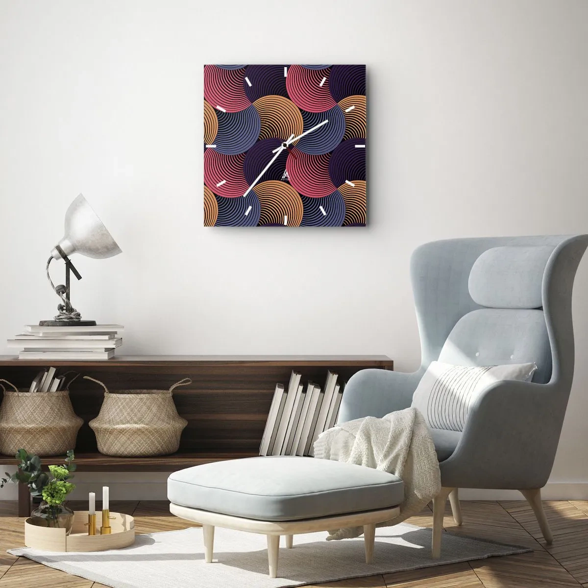 Wanduhr - Glasuhr - Im kreisenden Rhythmus - 40x40 cm