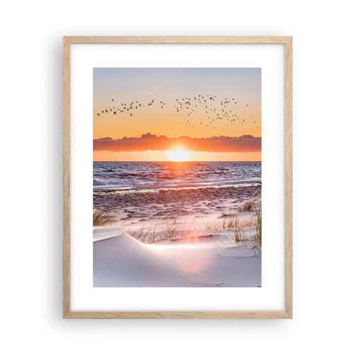 Poster in einem Rahmen aus heller Eiche - Horizontale Landschaft - 40x50 cm