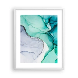 Poster in einem weißen Rahmen - Eine Studie in Türkis - 40x50 cm