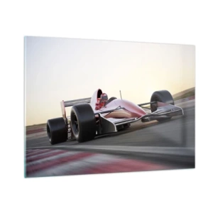 Glasbild - Bild auf glas - Formel 1 auf der Rennstrecke - 100x70cm - Immer der Gewinner - Moderne Wanddekoration für Wohnzimmer und Schlafzimmer ARTTOR