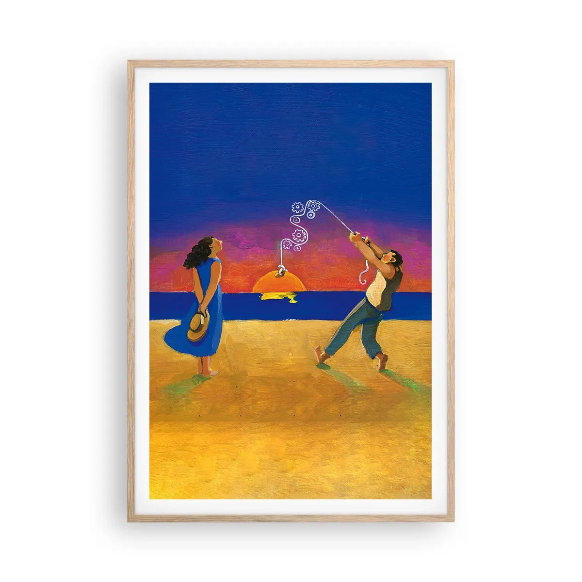 Poster in einem Rahmen aus heller Eiche - Mehr als ein Sternchen vom Himmel - 70x100 cm