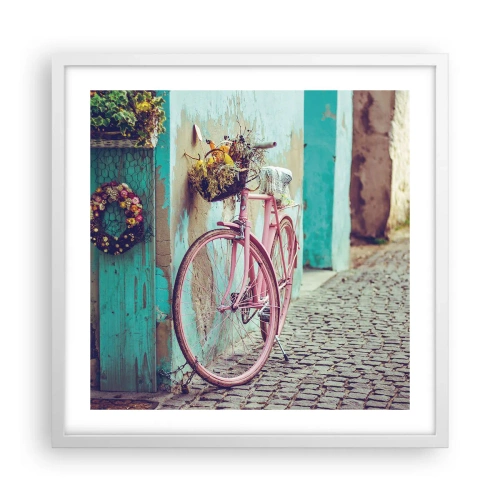 Poster in einem weißen Rahmen - Ich komme gleich wieder - 50x50 cm