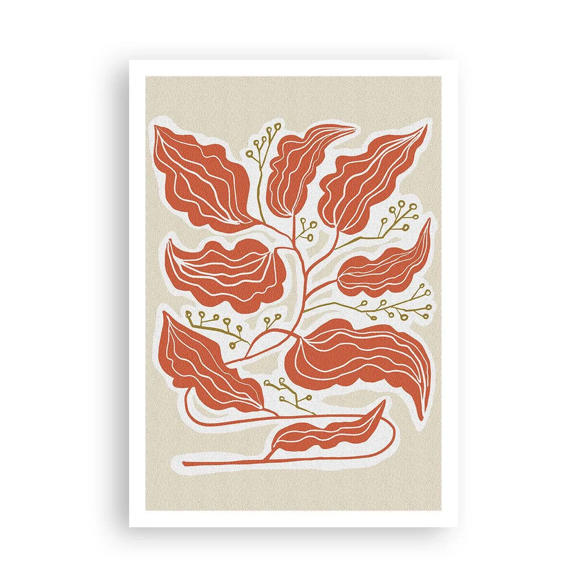 Poster - Im Folkstil und korallenartig - 70x100 cm