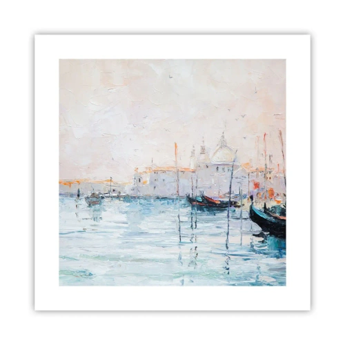 Poster - Hinter dem Wasser, hinter dem Nebel - 40x40 cm