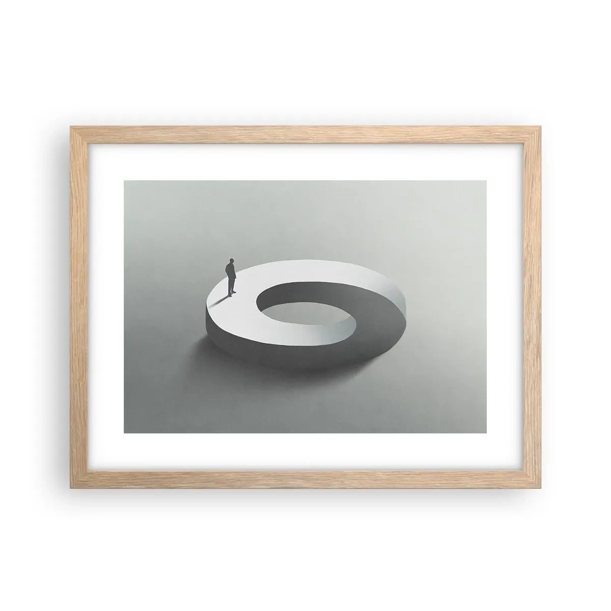 Poster in einem Rahmen aus heller Eiche - Und wie soll man davon klug werden - 40x30 cm