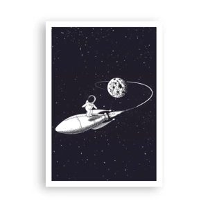 Poster - Weltraumsurfer - 70x100 cm