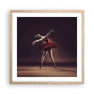 Poster in einem Rahmen aus heller Eiche - Eine Primaballerina - 50x50 cm