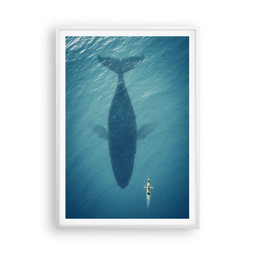 Poster in einem weißen Rahmen - Treffen am Meer - 70x100 cm