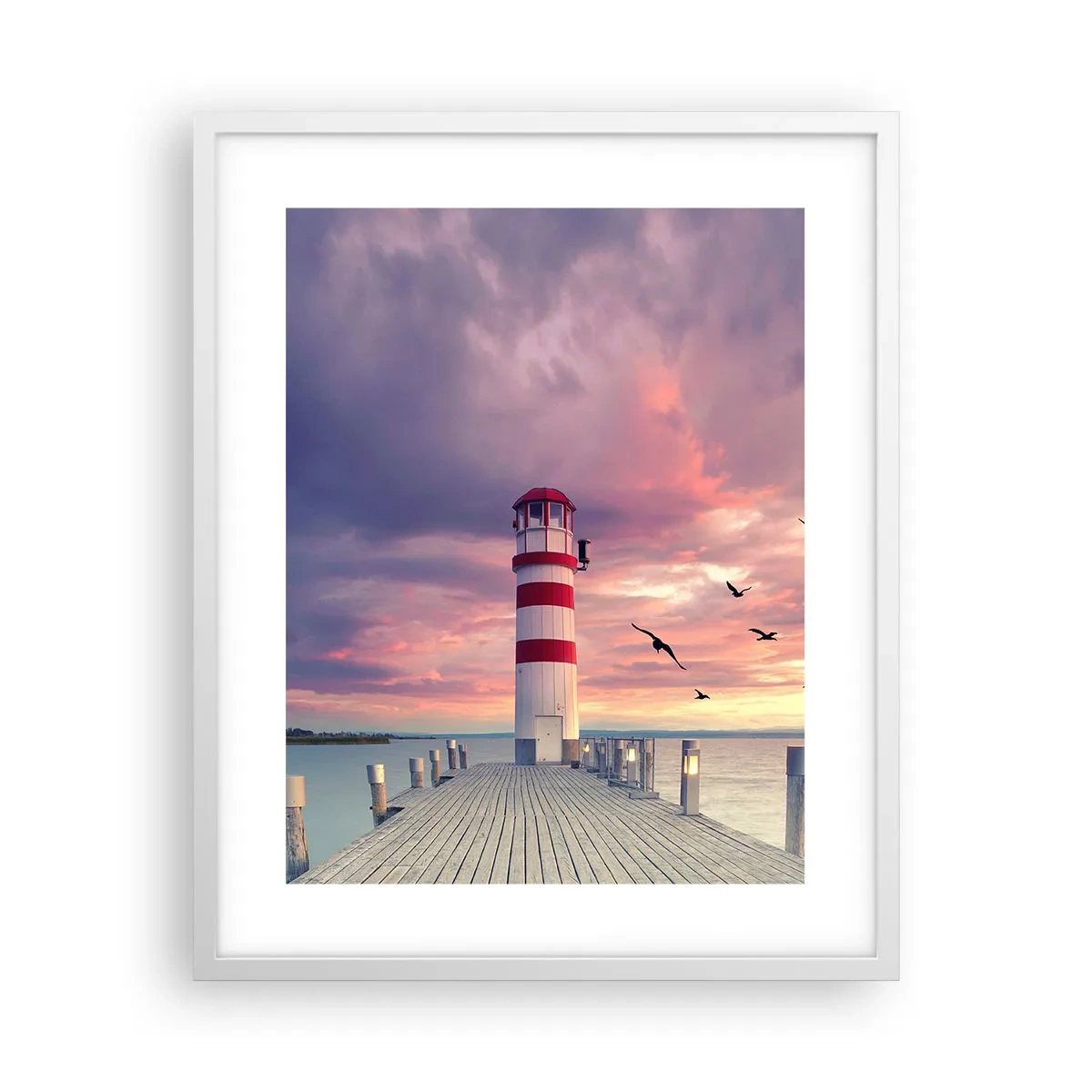 Poster in einem weißen Rahmen - Es ist Zeit zum Hafen zu gehen - 40x50 cm