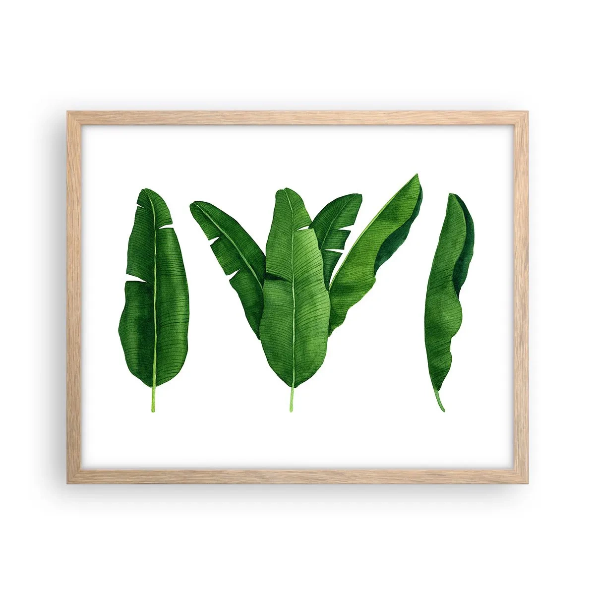 Poster in einem Rahmen aus heller Eiche - Grüne Symmetrie - 50x40 cm