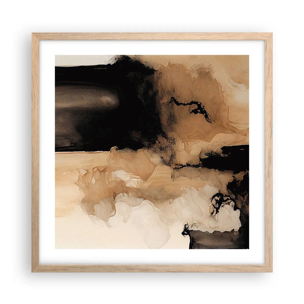 Poster in einem Rahmen aus heller Eiche - Faszinierende Abstraktion - 50x50 cm