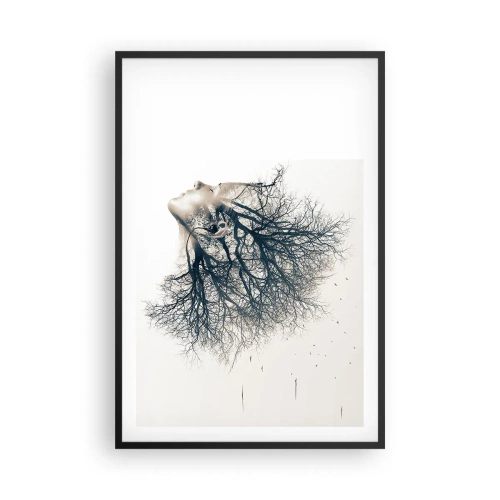 Poster in einem schwarzem Rahmen - Dem Rauschen der Bäume lauschen - 61x91 cm