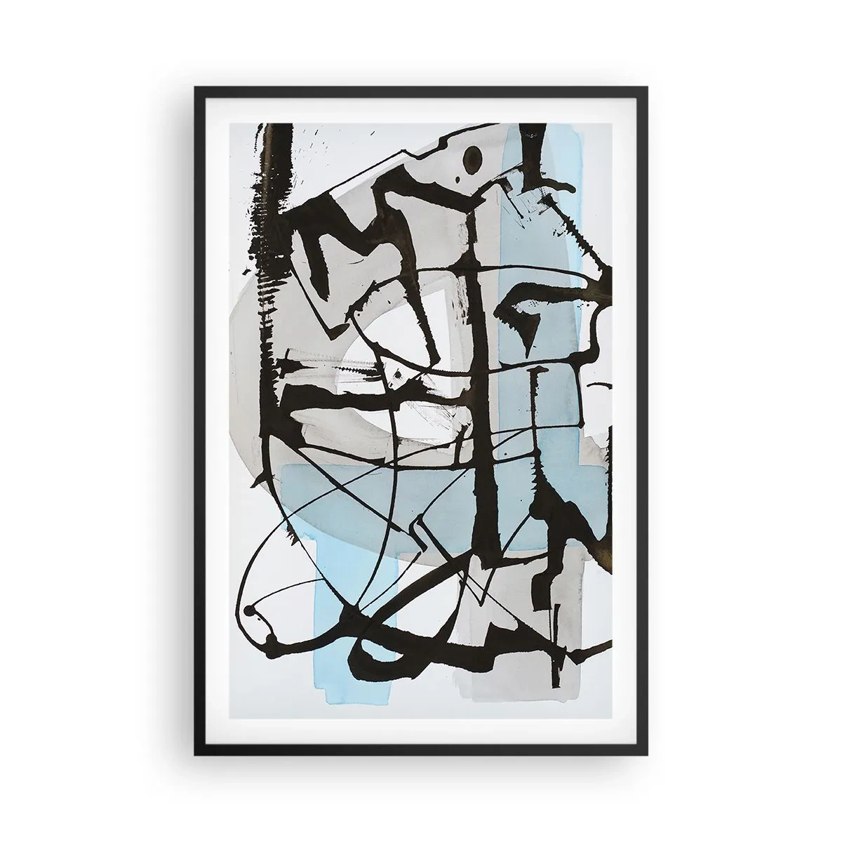 Poster in einem schwarzem Rahmen - Trotzdem blau - 61x91 cm