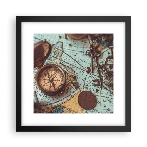 Poster in einem schwarzem Rahmen - Für den Abenteurer - 30x30 cm