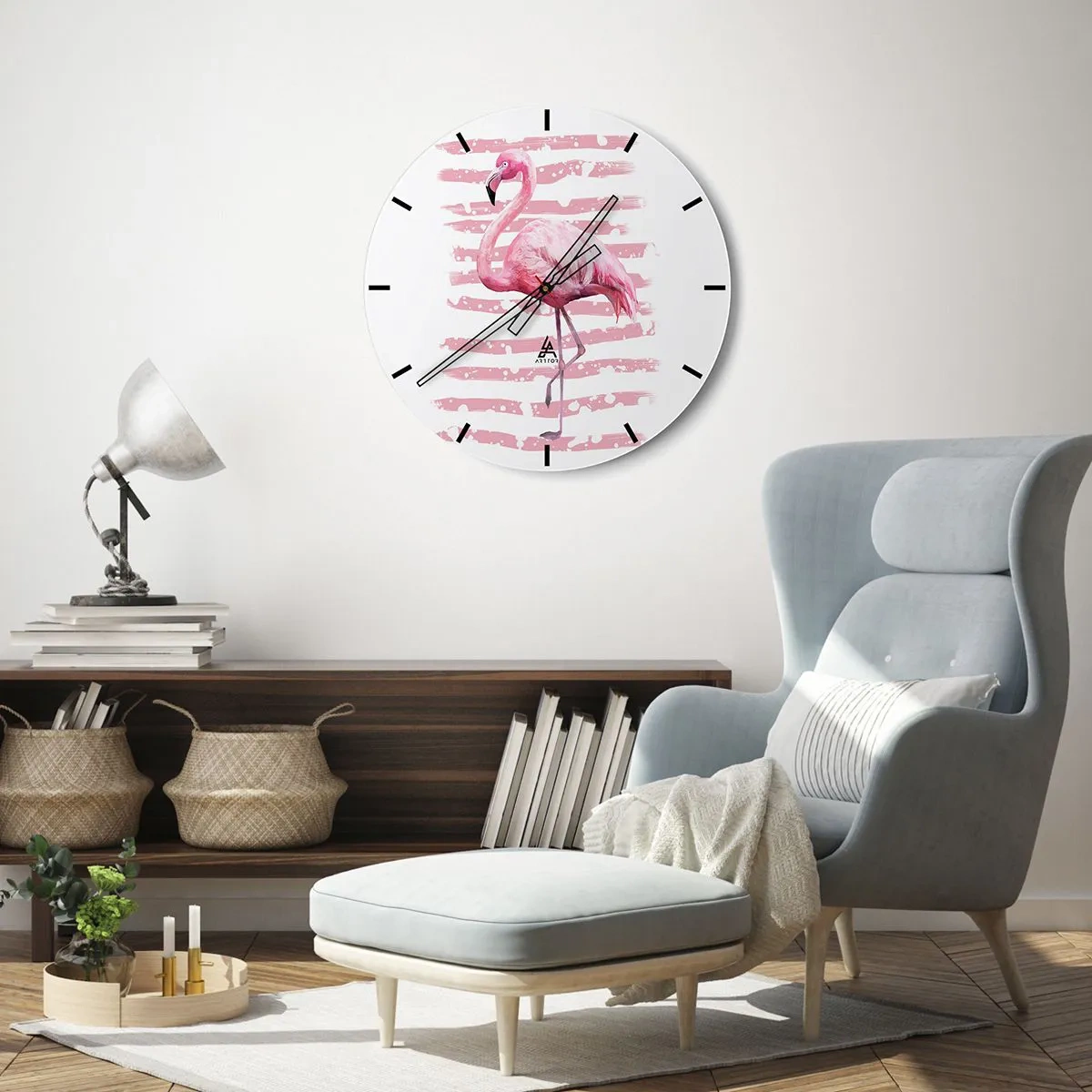 Wanduhr - Glasuhr - In Würde, aber in Pink - 40x40 cm