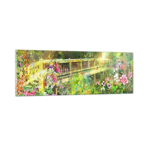 Glasbild - Bild auf glas - Eine Brücke aus Frühlingsseufzern - 90x30 cm