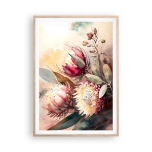 Poster in einem Rahmen aus heller Eiche - Im Profil und en face - 70x100 cm